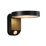 Nordlux Solar Wandleuchte Rica Rund Schwarz 4.5W 450lm - 830 Warmweiß | Bewegungs- und Lichtsensor