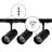 Bright Choice Komplettset 1-Phasen Rail 1 Meter Schwarz | incl. 3x Spot + GU10 2700K 3W Dimmbar + Abschlusskappe, Stromanschluss 
