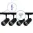 Bright Choice Komplettset 1-Phasen Rail 1 Meter Schwarz | incl. 4x Spot + GU10 2700K 3W Dimmbar + Abschlusskappe, Stromanschluss