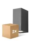 Doppelpack D'Lite Wandleuchte Vrebos Aluminium Schwarz Up&Down| Geeignet für 2x GU10
